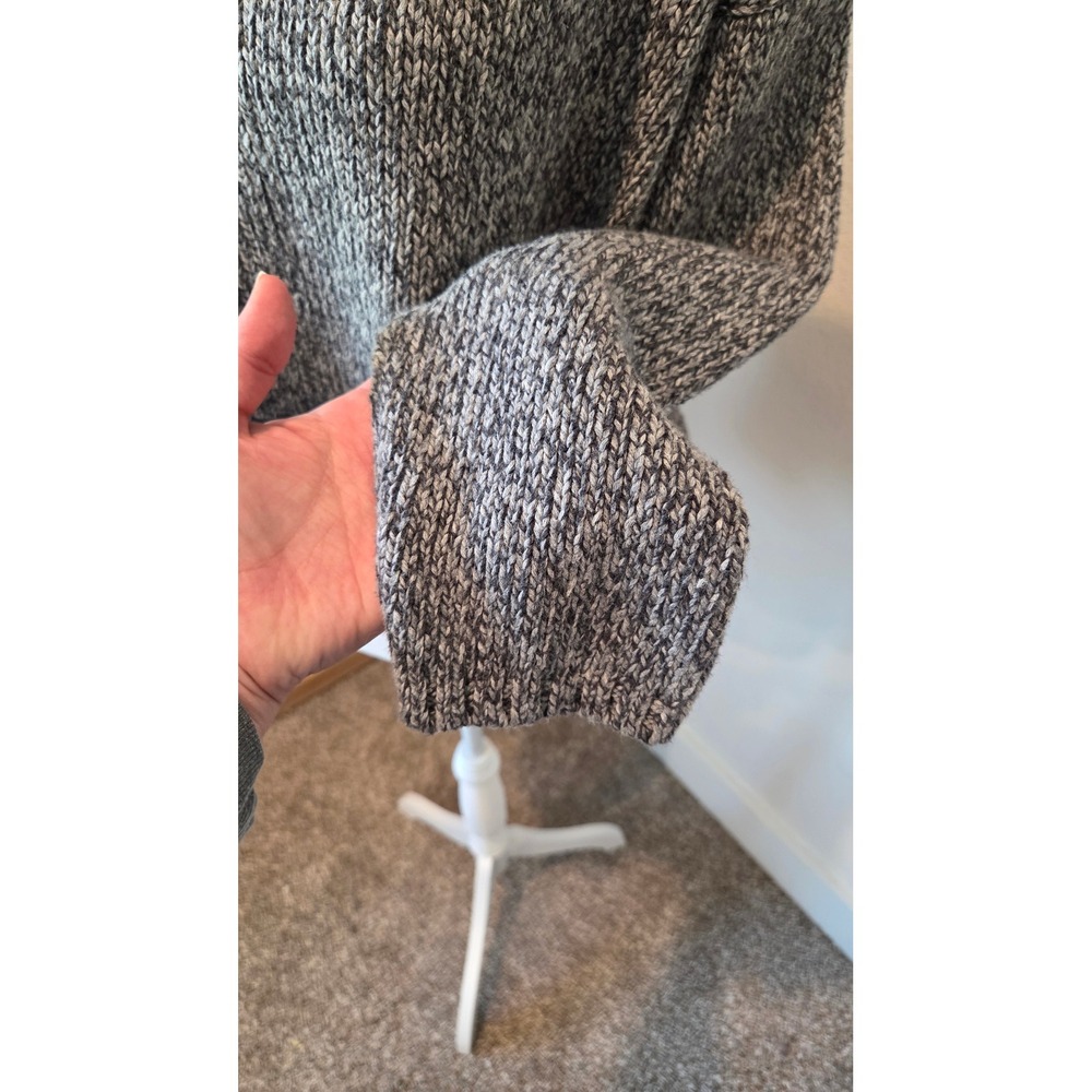 Eileen Fisher Marled Knit Sweater Boxy Relaxed Fit Grey White Italian‎ Yarn L - Picture 8 of 15